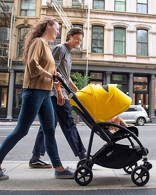 Bugaboo OUTLET - Bugaboo Bee 6 Pushchair From Birth to 4 Years - Black/Yellow -  Top Manoeuvrability - Showroom Sample Lights Strollers