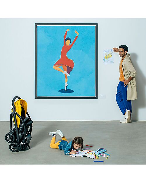 Bugaboo OUTLET - Bugaboo Bee 6 Pushchair From Birth to 4 Years - Black/Yellow -  Top Manoeuvrability - Showroom Sample Lights Strollers