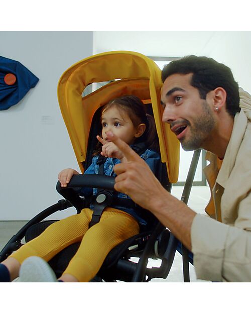 Bugaboo OUTLET - Bugaboo Bee 6 Pushchair From Birth to 4 Years - Black/Yellow -  Top Manoeuvrability - Showroom Sample Lights Strollers