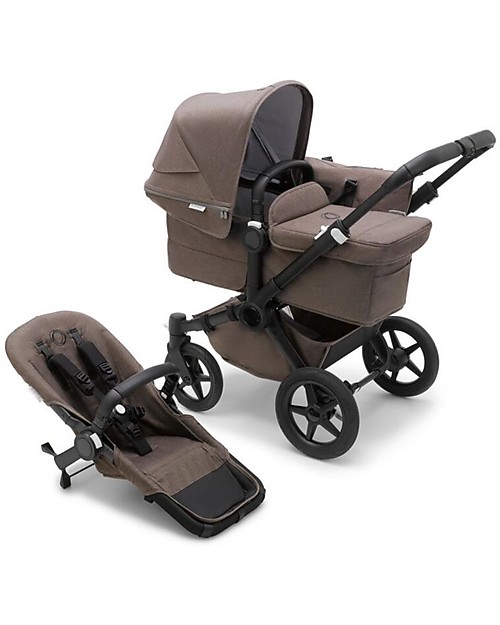 Bugaboo Pram/Stroller Donkey 5 Mineral Mono Complete - Black/Taupe - Converts in Duo in 3 Clicks! Double Pushchairs