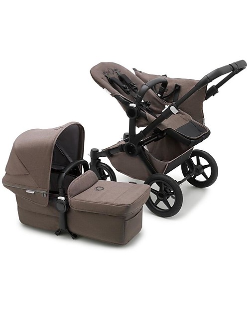 Bugaboo Pram/Stroller Donkey 5 Mineral Mono Complete - Black/Taupe - Converts in Duo in 3 Clicks! Double Pushchairs