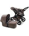 Bugaboo Pram/Stroller Donkey 5 Mineral Mono Complete - Black/Taupe - Converts in Duo in 3 Clicks! Double Pushchairs