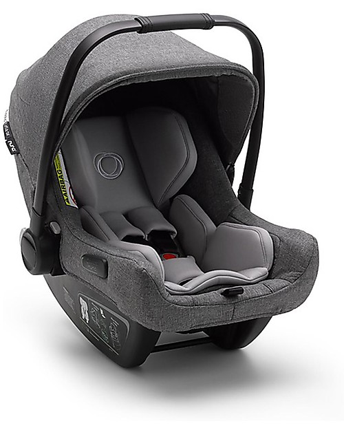 Bugaboo Trio Bee 6 Stroller Grey Melange with Carrycoat and Turtle Air Car Seat Grey Melange - Adapters Included! Trio and Duo Strollers