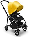 Bugaboo Trio Bee 6 Stroller Lemon Yellow with Carrycoat and Turtle Air Car Seat Black - Adapters Included! Trio and Duo Strollers