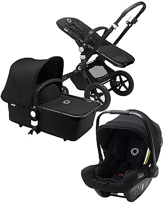 Bugaboo Trio Cameleon 3 Plus Stroller Black and Turtle Air Car Seat Black - Adapters Included! Travel Systems