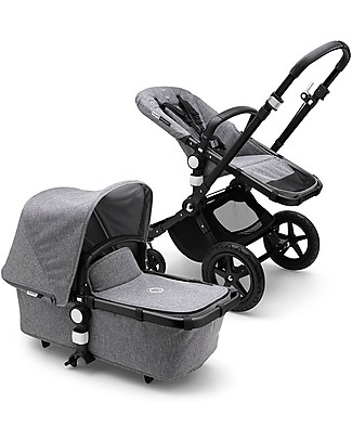 Bugaboo Trio Cameleon 3 Plus Stroller Grey Melange with Isofix Wingbase and Turtle Air Car Seat Grey Melange - Adapters Included! Trio and Duo Strollers