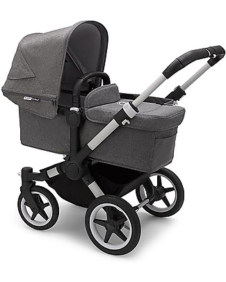 Bugaboo Trio Donkey 3 Stroller Grey Mélange with Carrycoat and Turtle Air Car Seat Grey Mélange Stroller Accessories