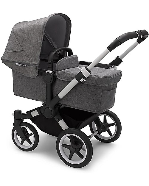 Bugaboo Trio Donkey 3 Stroller Grey Mélange with Carrycoat and Turtle Air Car Seat Grey Mélange  Trio and Duo Strollers