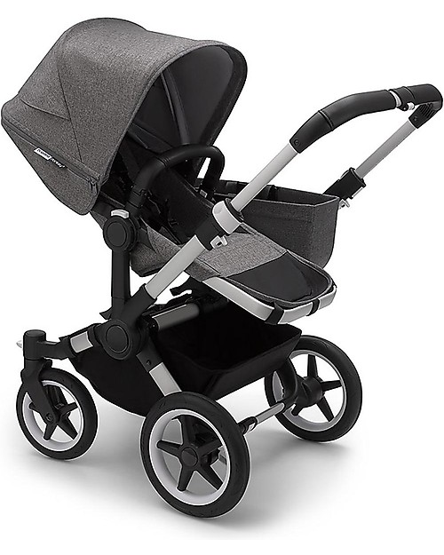 Bugaboo Trio Donkey 3 Stroller Grey Mélange with Carrycoat and Turtle Air Car Seat Grey Mélange  Trio and Duo Strollers