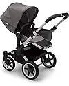 Bugaboo Trio Donkey 3 Stroller Grey Mélange with Carrycoat and Turtle Air Car Seat Grey Mélange  Trio and Duo Strollers