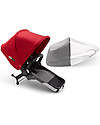 Bugaboo Trio Donkey 3 Stroller Grey Mélange with Red Canopy and Turtle Air Car Seat Grey Mélange  Trio and Duo Strollers