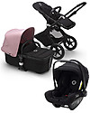 Bugaboo Trio Fox2 Black with Pink Canopy and Turtle Air Car Seat Black - Chosen by Chiara Ferragni! Trio and Duo Strollers