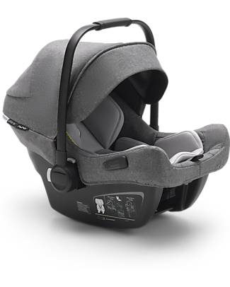 Bugaboo Turtle Air Car Seat - Grey - Group 0+ from Birth up to 15 Months - 2022 Update Version Car Seats Group 0+/1