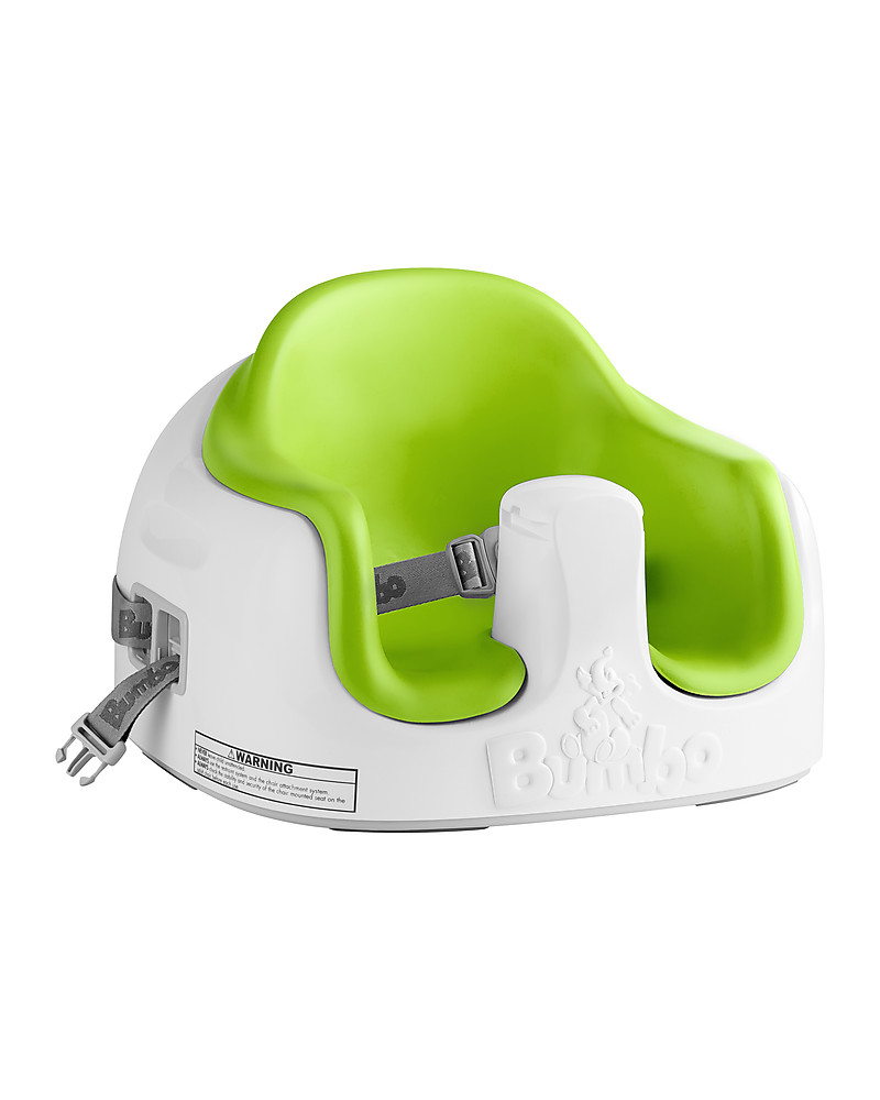 green bumbo seat with tray