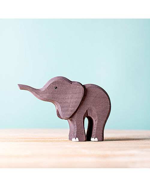 Bumbu Toys Baby Elephant - Small - 8,5 cm - Handmade Wooden Animals