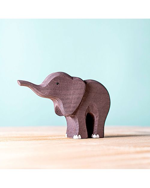Bumbu Toys Baby Elephant - Small - 8,5 cm - Handmade Wooden Animals