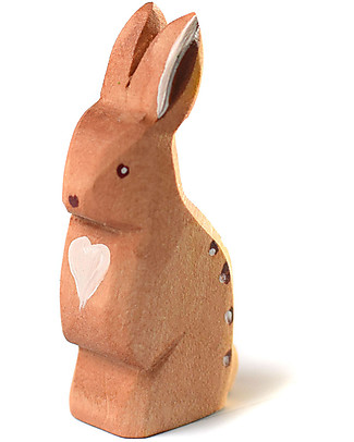 Bumbu Toys Brown Rabbit - Wood - 7 cm - Handmade Story Making Games