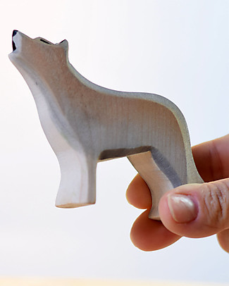 Bumbu Toys Howling Wolf - Wood - 7,5 cm - Handmade Story Making Games