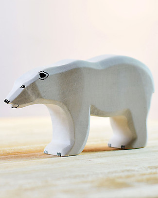 Bumbu Toys Polar Bear - Wood - 9,5 cm - Handmade Story Making Games