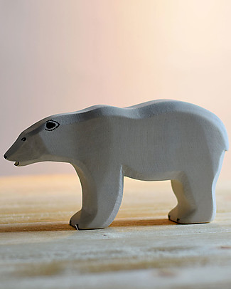Bumbu Toys Polar Bear - Wood - 9,5 cm - Handmade Story Making Games