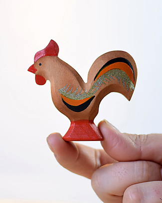 Bumbu Toys Rooster - Wood - 5,5 cm - Handmade Wooden Animals