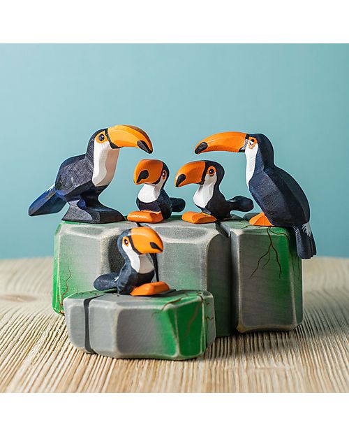 Bumbu Toys Standing Toucan - 5,5 cm - Handmade Wooden Animals
