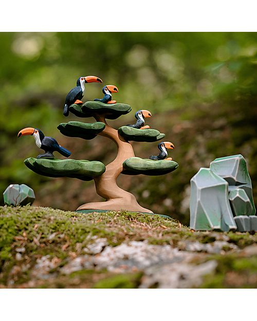 Bumbu Toys Standing Toucan - 5,5 cm - Handmade Wooden Animals