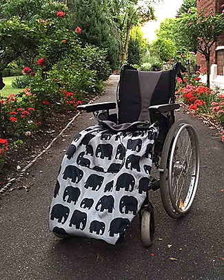 BundleBean Adult Wheelchair Cosy, Universal Waterproof - Grey Elephant Stroller Accessories