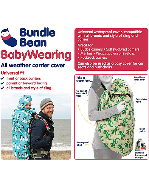 BundleBean Babywearing Fleece-lined all-weather cover Plain Black Babywearing Accessories