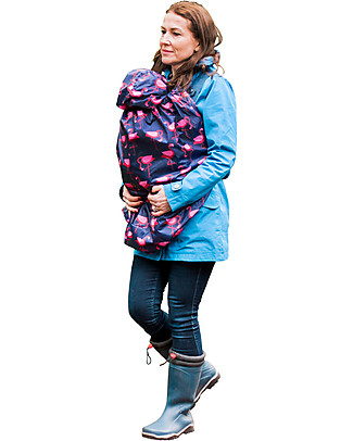 BundleBean Babywearing lightweight raincover Navy Flamingo Babywearing Accessories