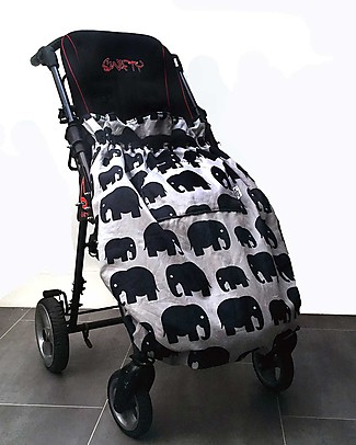 BundleBean Child Wheelchair Cosy, Universal Waterproof - Grey Elephant Stroller Accessories