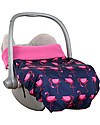 BundleBean GO - Universal Waterproof 5-in-1 Footmuff - Navy Flamingo Cover and Frame