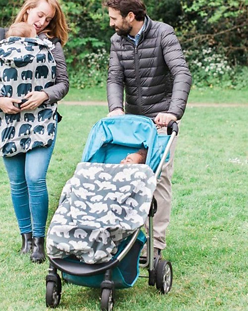 BundleBean GO - Universal Waterproof 5-in-1 Footmuff - Polar Bears Cover and Frame