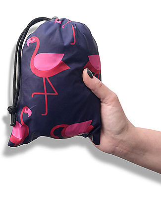 BundleBean OUTLET Babywearing lightweight raincover Navy Flamingo - Showroom Sample Baby Slings