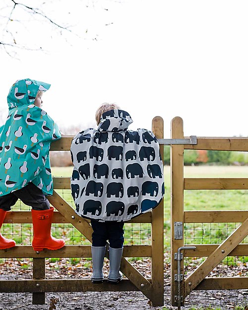 BundleBean Toddler Poncho - Elephants - 100 % Waterproof Waterproof
