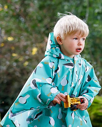 BundleBean Toddler Poncho - Seagulls - 100 % Waterproof Coats