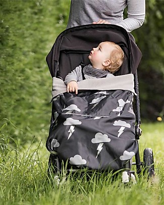 BundleBean Universal Waterproof 5-in-1 Footmuff - Silver Lightening Stroller Accessories