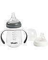 Béaba 2-in-1 Training Bottle - 210 ml - Gris Minéral - Encourages Little Ones to Become Independent Baby Bottles