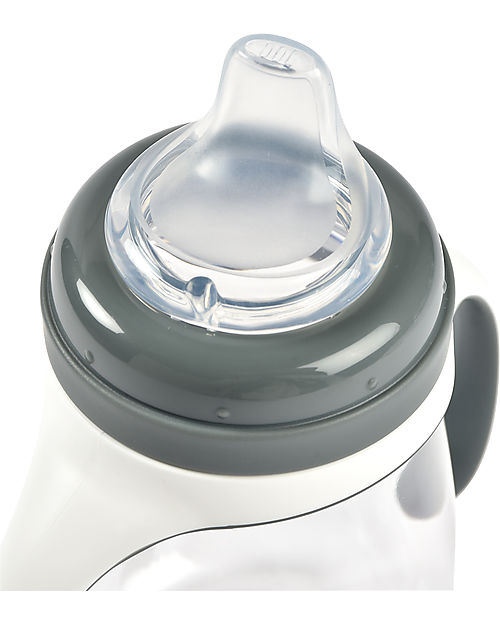 Béaba 2-in-1 Training Bottle - 210 ml - Gris Minéral - Encourages Little Ones to Become Independent Baby Bottles