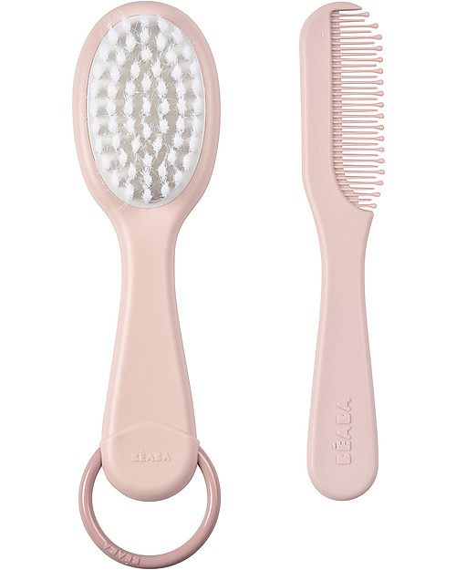 Béaba 2in1 Baby Brush + Comb - Pink - Ideal for your Little One's Beauty Routine Kit Toilette Baby
