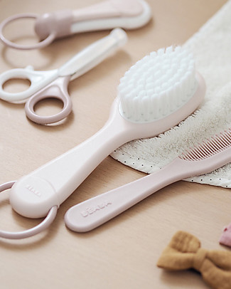 Béaba 2in1 Baby Brush + Comb - Pink - Ideal for your Little One's Beauty Routine Kit Toilette Baby