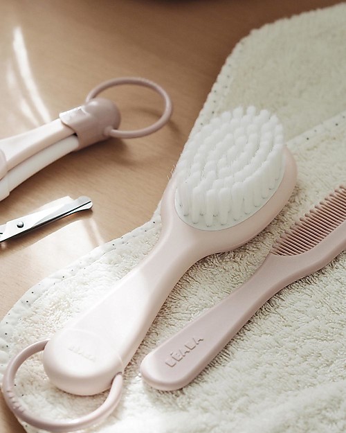 Béaba 2in1 Baby Brush + Comb - Pink - Ideal for your Little One's Beauty Routine Kit Toilette Baby