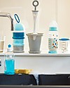 Béaba 2in1 Bottle and Accessories Brush with Tray - Grey - Keeps Kitchen Surfaces Dry Baby Bottles Accessories