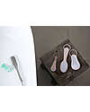 Béaba Baby Personal Care Set - Pink - Bath Thermometer + Baby Nail Clippers + 2in1 Baby Brush and Comb Kit Toilette Baby