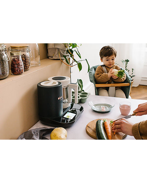 Béaba Babycook Smart - Charcoal Grey - Healthy and Fast Meals for Your Growing Child Food Warmers_