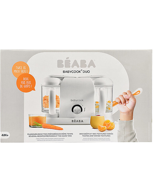 Béaba Babycook® Duo Food Maker - White and Silver - Healthy and Fast Meals for Your Growing Child Food Warmers_