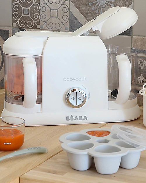 Béaba Babycook® Duo Food Maker - White and Silver - Healthy and Fast Meals for Your Growing Child Food Warmers_