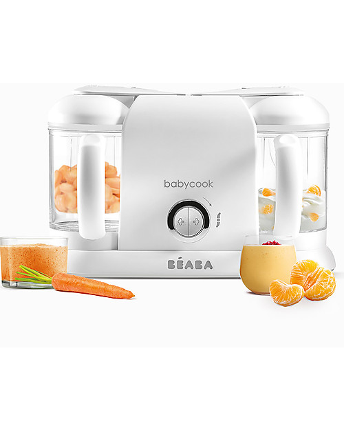 Béaba Babycook® Duo Food Maker - White and Silver - Healthy and Fast Meals for Your Growing Child Food Warmers_