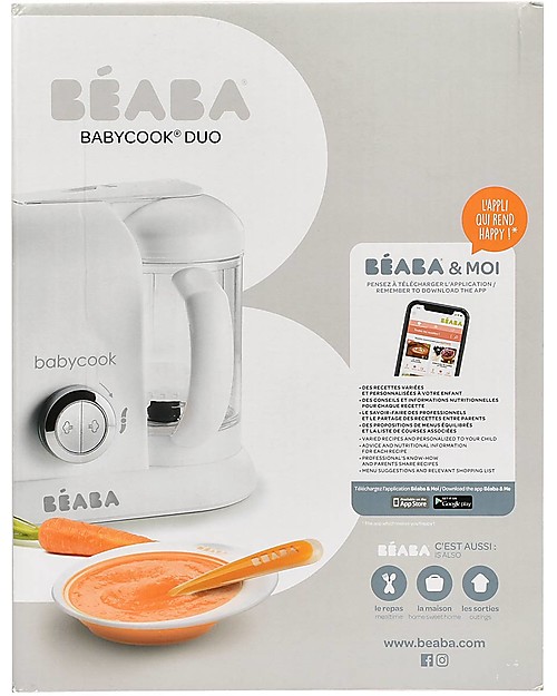 Béaba Babycook® Duo Food Maker - White and Silver - Healthy and Fast Meals for Your Growing Child Food Warmers_