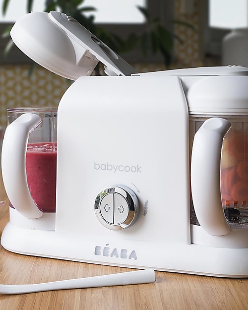 Béaba Babycook® Duo Food Maker - White and Silver - Healthy and Fast Meals for Your Growing Child Food Warmers_